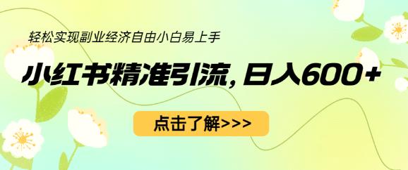 小红书精准引流，小白日入600+，轻松实现副业经济自由（教程+1153G资源）-云帆项目库