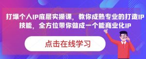 蟹老板·打爆个人IP底层实操课,教你成熟专业的打造IP技能,全方位带你做成一个能商业化IP-云帆项目库