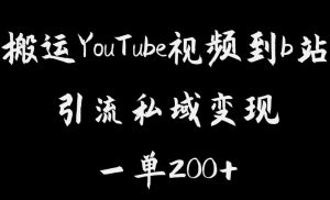 搬运YouTube视频到b站,引流私域一单利润200+,几乎0成本!【揭秘】-云帆项目库