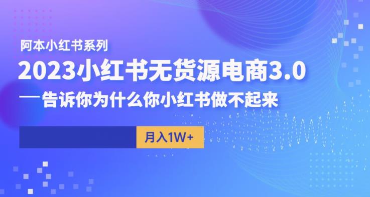 阿本小红书无货源电商3.0，告诉你为什么你小红书做不起来-云帆项目库
