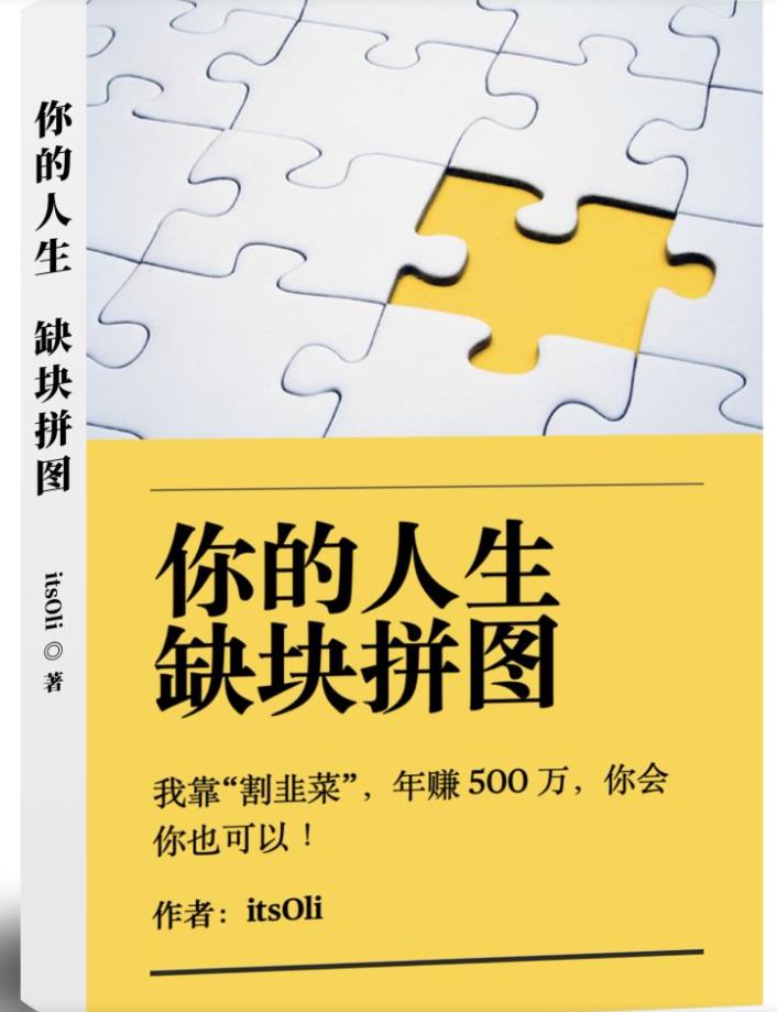 某高赞电子书《你的人生，缺块拼图——我靠“割韭菜”，年赚500万，你会你也可以》-云帆项目库