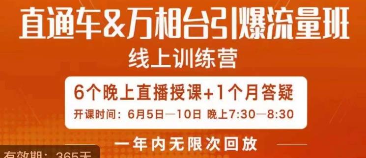 直通车&万相台引爆流量班，6天打通你开直通车·万相台的任督二脉-云帆项目库