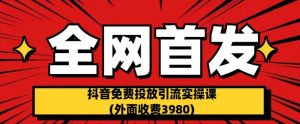 全网首发:抖音免费投放引流实操课(外面收费3980)【揭秘】-云帆项目库