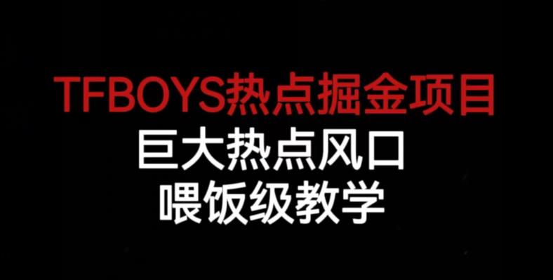 TFBOYS热点掘金项目，巨大热点风口，喂饭级教学-云帆项目库