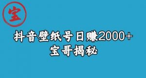 宝哥抖音壁纸号日赚2000+，不需要真人露脸就能操作【揭秘】-云帆项目库