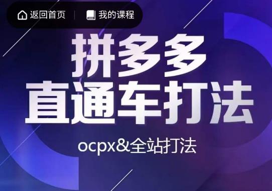 互力·拼多多直通车打法，ocpx&全站打法-云帆项目库