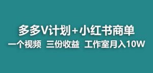 【蓝海项目】多多v计划+小红书商单一个视频三份收益工作室月入10w-云帆项目库