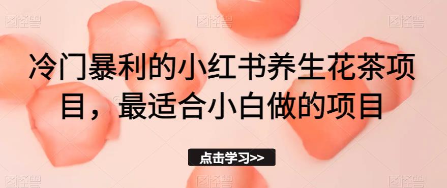 冷门暴利的小红书养生花茶项目，最适合小白做的项目【揭秘】-云帆项目库