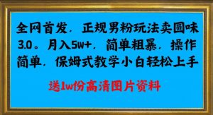 全网首发正规男粉玩法卖圆味3.0,月入5W+,简单粗暴,操作简单,保姆式教学,小白轻松上手-云帆项目库