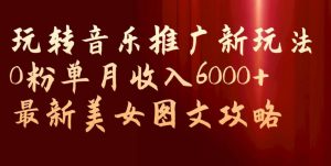玩转音乐推广新玩法,0粉单月收入6000+,最新美女图文攻略【揭秘】-云帆项目库