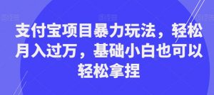 支付宝项目暴力玩法，轻松月入过万，基础小白也可以轻松拿捏【揭秘】-云帆项目库