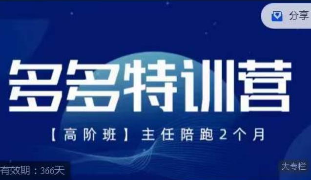纪主任·多多特训营高阶班【9月13日更新】，拼多多最新玩法技巧落地实操-云帆项目库