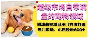 超级市场自带流量的宠物领域,同城萌宠项目冷门方法打破热门市场,小白轻松600+-云帆项目库