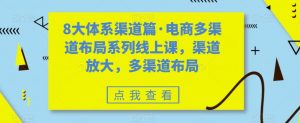 8大体系渠道篇·电商多渠道布局系列线上课，渠道放大，多渠道布局-云帆项目库
