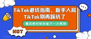 TikTok避坑指南,新手入局TikTok别再踩坑了-云帆项目库