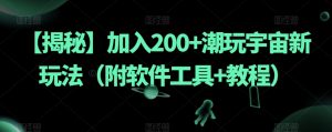 【揭秘】加入200+潮玩宇宙新玩法(附软件工具+教程)-云帆项目库