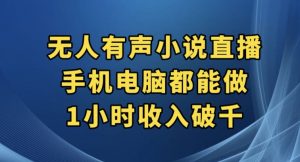 抖音无人有声小说直播,手机电脑都能做,1小时收入破千【揭秘】-云帆项目库