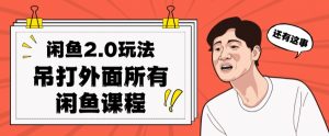 闲鱼2.0玩法单号每天日入2000,吊打市面所有课程-云帆项目库