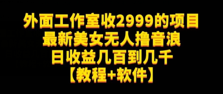 外面工作室收2999的项目最新美女无人撸音浪日收益几百到几千【教程+软件】（仅揭秘）-云帆项目库