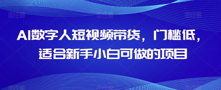 AI数字人短视频带货，门槛低，适合新手小白可做的项目-云帆项目库