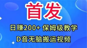 首发,抖音无脑搬运视频,日赚200+保姆级教学【揭秘】-云帆项目库