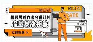 一条视频收益3000+,一条作品涨粉2000+,视频号流量爆炸·的秘籍-云帆项目库