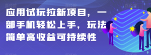 应用试玩拉新项目,一部手机轻松上手,玩法简单高收益可持续性【揭秘】-云帆项目库