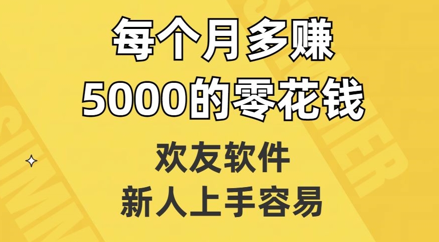 欢友软件，新人上手容易，每个月多赚5000的零花钱【揭秘】-云帆项目库