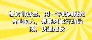 板砖训练营,用一年时间成为专业的人,带你突破行动局限,快速成长-云帆项目库
