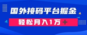 通过国外接码平台掘金:成本1.3,利润10+,轻松月入1万+【揭秘】-云帆项目库