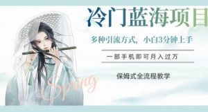 冷门蓝海项目，操作简单，小白3分钟上手，多种引流方式，保姆式全流程教学【揭秘】-云帆项目库