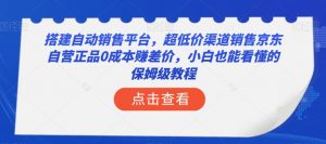 搭建自动销售平台,超低价渠道销售京东自营正品0成本赚差价,小白也能看懂的保姆级教程【揭秘】-云帆项目库