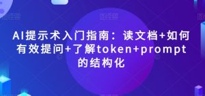 AI提示术入门指南:读文档+如何有效提问+了解token+prompt的结构化【揭秘】-云帆项目库