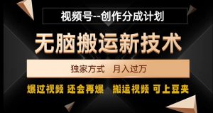 视频号无脑搬运新技术,破原创壕流量,独家方式,爆过视频,还会再爆【揭秘】-云帆项目库