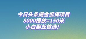 今日头条掘金低保项目,8000播放=150米,小白副业首选【揭秘】-云帆项目库