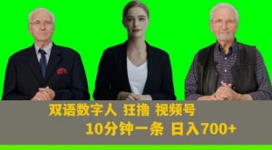 Ai生成双语数字人狂撸视频号,日入700+内附251G素材【揭秘】-云帆项目库