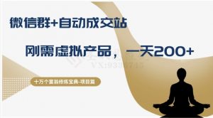 十万个富翁修炼宝典之8.微信群+自动成交站,刚需虚拟产品,一天200+-云帆项目库
