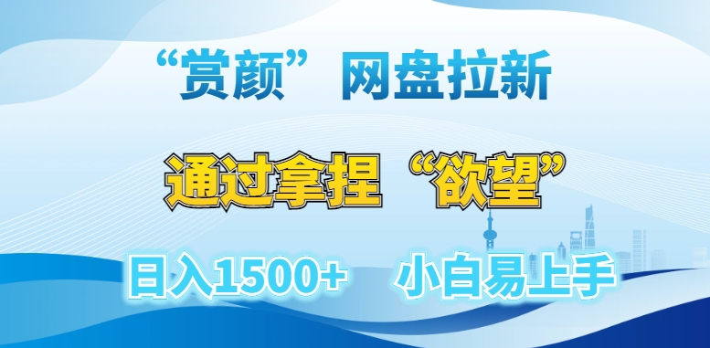 “赏颜”网盘拉新赛道，通过拿捏“欲望”日入1500+，小白易上手【揭秘】-云帆项目库