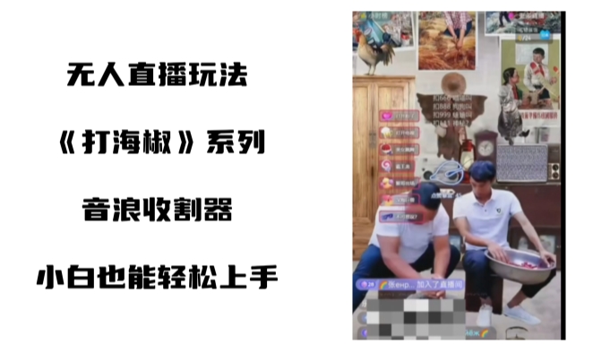 打海椒无人直播整蛊项目，小白轻松上手撸音浪收割器-云帆项目库