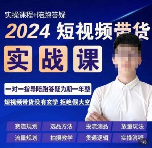 果哥·2024短视频带货实操课,赛道规划/选品方法/投流测品/放量玩法/流量规划/拍摄教学-云帆项目库