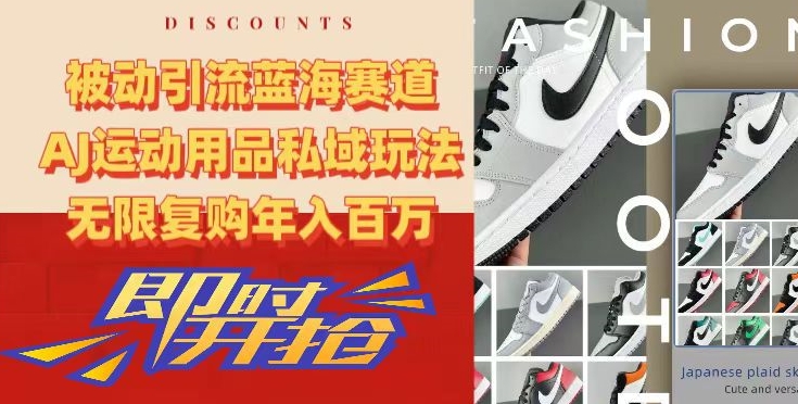 被动引流蓝海赛道，AJ运动用品私域玩法，无限复购年入百万【揭秘】-云帆项目库