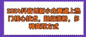 2024抖音创新小众赛道上热门核心技术,超级涨粉,多种变现方式【揭秘】-云帆项目库