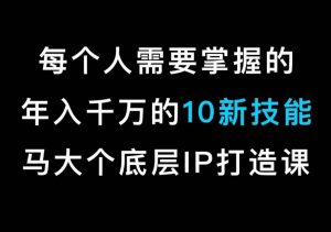 马大个的IP底层逻辑课,每个人需要掌握的年入千万的10新技能,约会底层IP打造方法!-云帆项目库