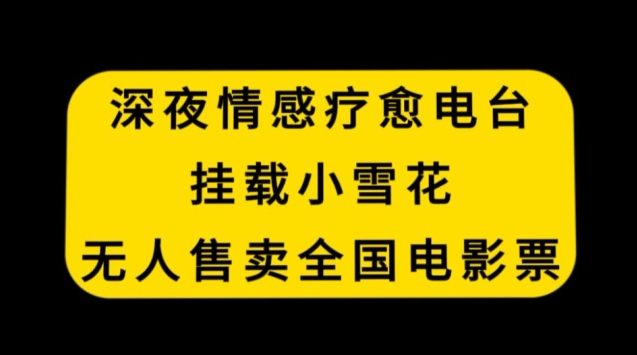 深夜情感疗愈电台，挂载小雪花，无人售卖全国电影票【揭秘】-云帆项目库