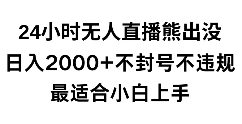 快手24小时无人直播熊出没，不封直播间，不违规，日入2000+，最适合小白上手，保姆式教学【揭秘】-云帆项目库