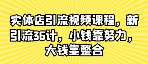 实体店引流视频课程,新引流36计,小钱靠努力,大钱靠整合-云帆项目库