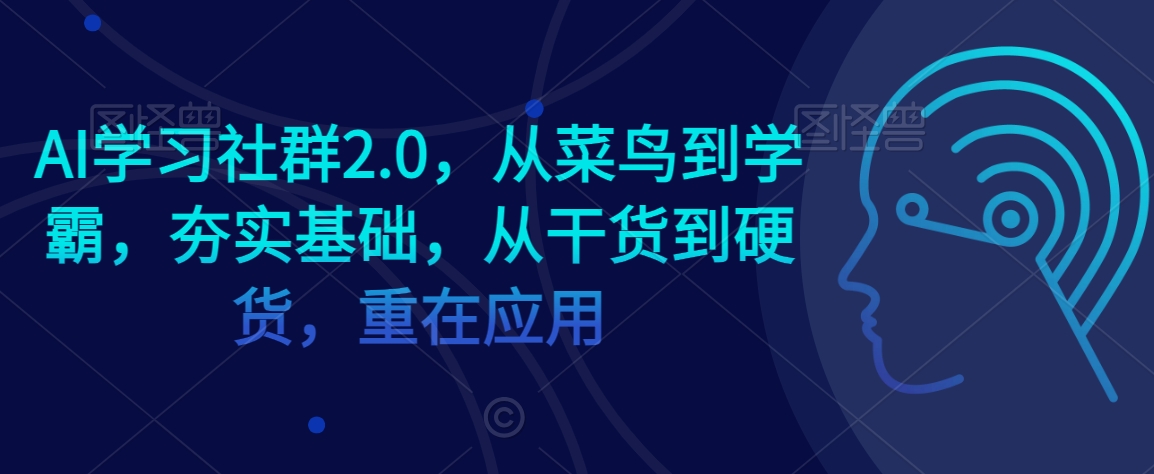 AI学习社群2.0，从菜鸟到学霸，夯实基础，从干货到硬货，重在应用-云帆项目库