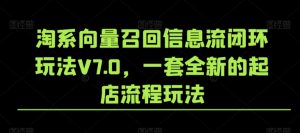 淘系向量召回信息流闭环玩法V7.0,一套全新的起店流程玩法-云帆项目库
