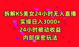 利用快手24小时无人美女直播,实操日入3000,24小时被动收益,内部保密玩法【揭秘】-云帆项目库