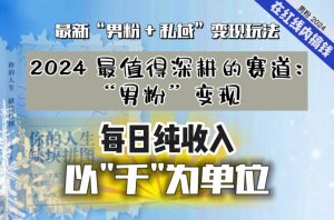 【私域流量最值钱】把“男粉”流量打到手,你便有无数种方法可以轻松变现,每日纯收入以“千”为单位-云帆项目库